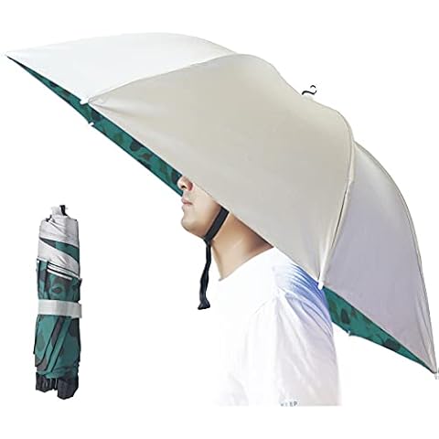 Bocampty Regenschirmhut, 94 cm, Fischerei-Hut, händefrei, faltbar, UV-Schutz, belüftet, Schirmmütze, verstellbare Kopfbedeckung für Angeln Cover