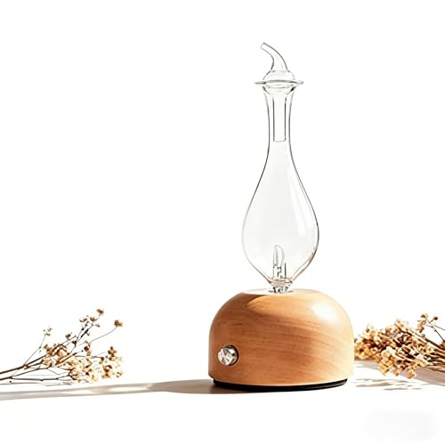 Terbraco Waterless Essential Oil Diffuser - Electric Wood Glass Ultrasonic Fragrance Aromatherapy Scent Aroma Diffuser for Home Bedroom Cold Air Smart Therapy Nebulizing Aromas Difusor para Casa