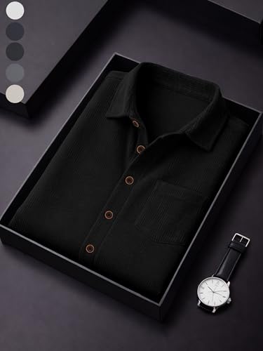 Image of Noble Monk Men's Polyester Regular Fit Solid Casual Shirt |Half Sleeve | |Stylish Shirt