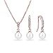 Price comparison product image Philip Jones Rose Gold Plated Pearl Drop Set Created with Zircondia® Crystals