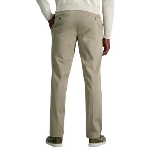 Haggar Men's Wrinkle Free Performance Khaki Straight Fit Flat Front Pant3