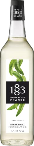 Image of 1883 Peppermint Syrup for Drinks, Made in France, 1 Liter Glass Bottle