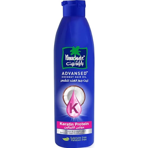 Parachute Advansed Keratin & Coconut Hair Oil For Smooth & Shiny Hair Reduces Hair Breakage & Split Ends All Hair Types No Parabens Silicones & Sulphate 170ml