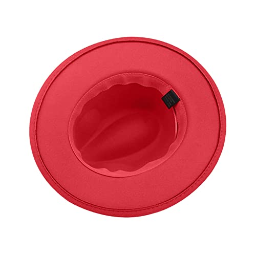 Fedora Hat Womens & Mens Fedora Hats For Men Hat Sun Hat Panama Casual Wide Brim Fedora Classic Summer Beach Hat Panama Cap Red #TOP2