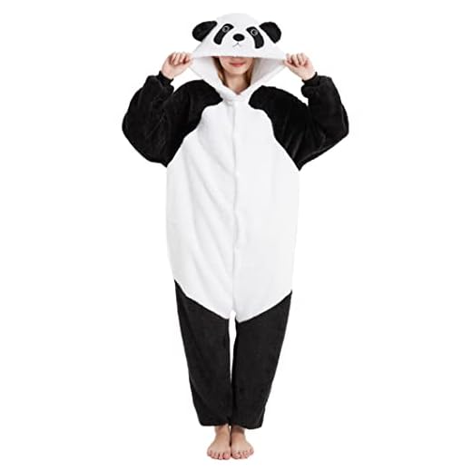 LATH.PIN - Pijama unisex para adulto con diseño de panda, disfraz de animal para cosplay, Halloween y carnaval, para invierno, Negro , XXL