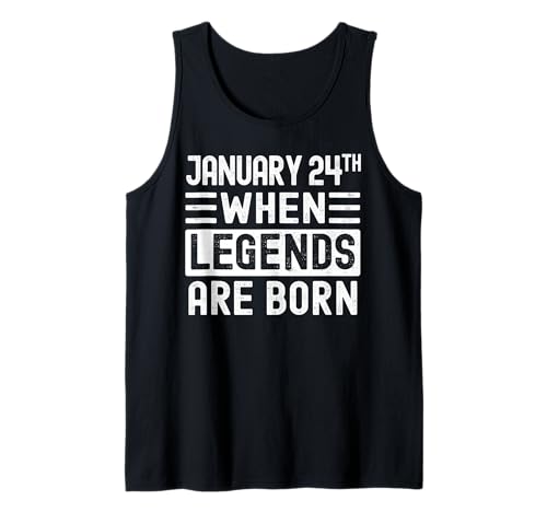 Enero 24 Bday January 24th Birthday Gift Camiseta sin Mangas