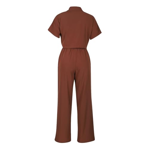 ThusFar Women's Brown Linen Two-Piece Set: Elegant Palazzo & Collared Shirt Outfit for Office & Summer - Image 5
