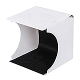 BYCDD Fotostudio Schießzelt, Fotobox mit Helligkeit, Faltbare LED-Lichtkiste, Softbox-Kit mit 6 Farbhintergründe für Fotografie,White_40CM