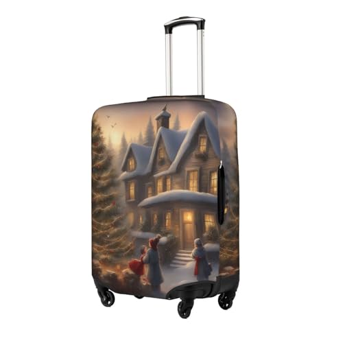 Merry Christmas Print Travel Elastic Suitcase Luggage Baggage Cover Protector, Washable And Anti-Scratch2