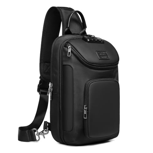 UMydeal Bolso bandolera antirrobo para hombre, impermeable, con múltiples bolsillos, para viajes, deportes casuales, Negro UMydeal Bolso bandolera antirrobo para hombre, impermeable, con múltiples bolsillos, para viajes, deportes casuales, Negro