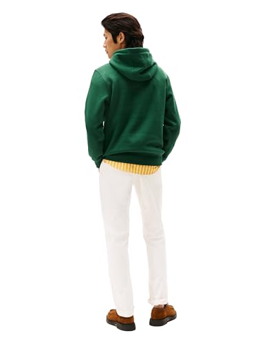 Tommy Hilfiger Herren-Kapuzenpullover aus Fleece, mittelschwer, mit charakteristischem Streifenlogo, Large 4
