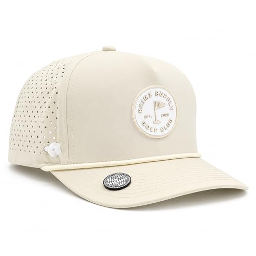 Image of BRIMZ Golf Performance Hat - Tee Holder & Magnetic Brim - Breathable Sweat & Water Resistant Golfing Snapback Cap