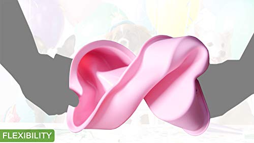 HINMAY Dog Birthday Cake Mold Silicone Bone Shape Cake Pan with Decorating Pen (Pink, 10")