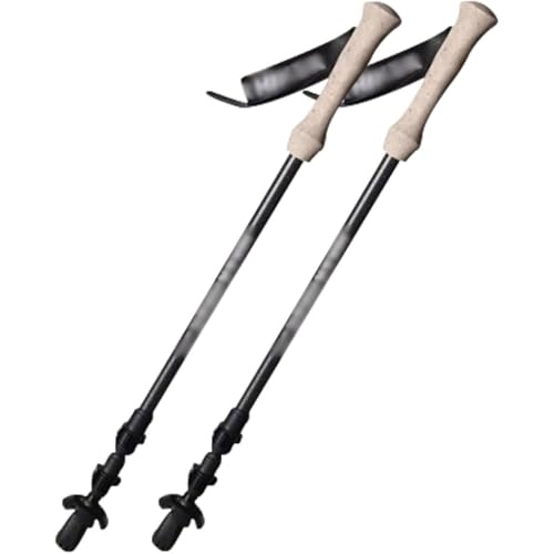 Compact 2 Pcs Trekking Poles, Quick Lock Adjustable Walking Stick, with EVA Grips, Adjustable Wrist Strap, for Travel(A)