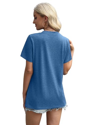 Image of XIEERDUO Womens Summer Tops 2026 Pleated Round Neck Short Sleeve Shirts Business Casual