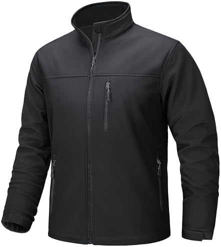 TACVASEN Mens Lightweight Softshell Jacket Fleece Waterproof Windbreaker