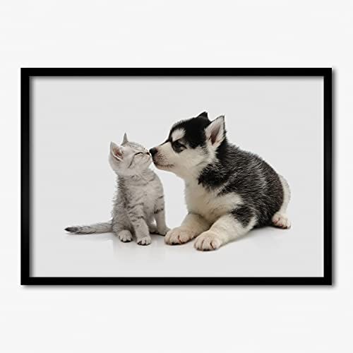 Tableau photo chien et chat Tulup 70x50 pour un salon chaleureux