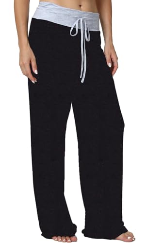 Image of Women Pajama Pants Comfy Lounge Wide Leg Casual Stretch Palazzo Drawstring Pj Bottoms Pants S-3XL
