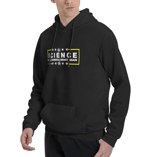 Science Make America Smart Again Hoodies for Men's Hooded Sweatshirt Black3