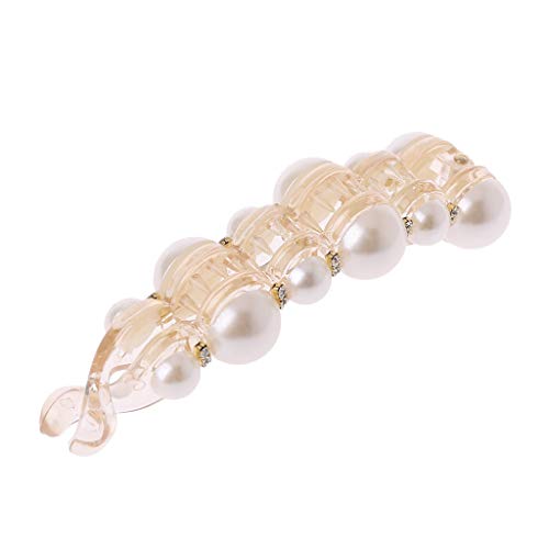 Simdoc Rhinestone Pearls Banana Clip Ponytail Holder Hair Clip Hair Holder Headwear Hair Accessories For Women Girls