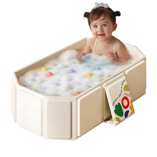 Baignoire Pliable pour Bébé et Enfant, Portable et Économisante en Espace, Convient de 0 à 8 Ans, Baignoire Multifonctionnelle avec...
