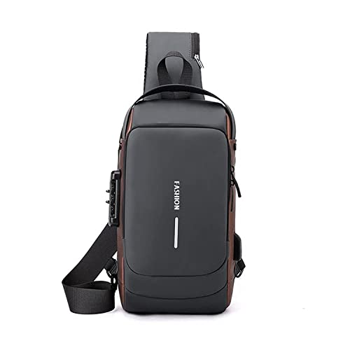 Image of Men's Sling Shoulder Backpack,Anti-theft Chest Bag Waterproof Shoulder Crossbody Bag, Lightweight One Strap Sling Bag with USB Charging Port for Hiking Cycling Travelling Outdoor