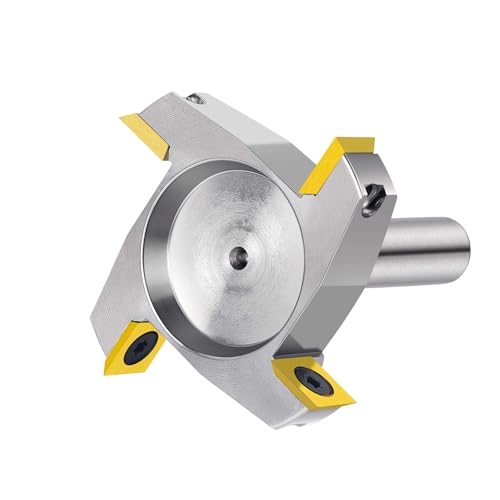 Image of SpeTool Nickel Plating CNC Spoilboard Surfacing Router Bit 1 /2 inch Shank 2-1 /2 inch Cutting Diameter, 4 Wings Coated Carbide Insert Slab Flatting Router Planer Bit Wood Planing Bit Woodworking Tools