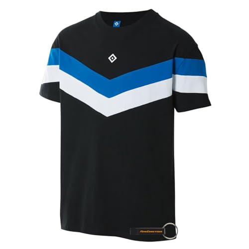 Hamburger SV HSV T-Shirt Tyto Offizieller Fanartikel Schwarzes T-Shirt mit weißer Raute und blau-weißen Details 100% Bio-Baumwolle