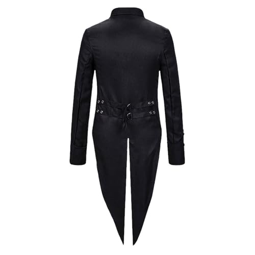 Men's Slim Fit Retro Prom Suit Jacket One Button Party Swallowtail Coats Medieval Solid Tailcoat Jacket2