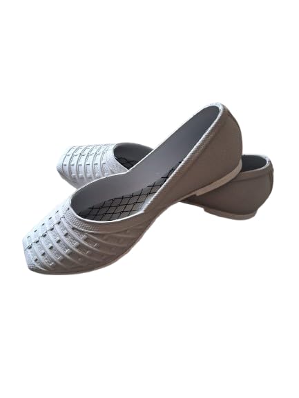 Image of Waterproof Rainy Footwear | PVC Casual Flats for Girls | Anti-Skid Monsoon Wear Grey Color