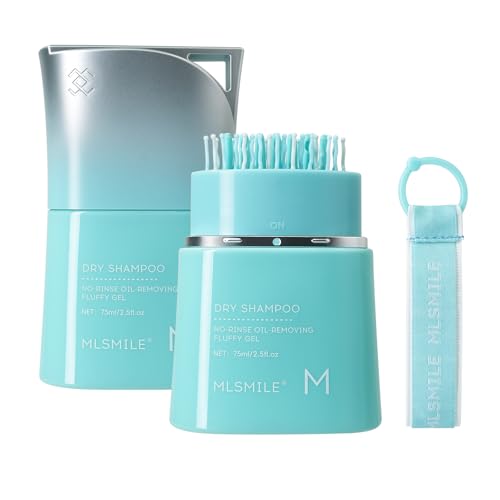MLSMILE Leave-in Dry Shampoo Gel with 5-Reductase Inhibitor & Natural Botanicals | 48H Oil Control Built-in Comb | Travel Gym & Daily Use for Oily Hair 2.5oz