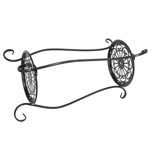 Levemolo Portavasi in Ferro Battuto a Doppio Strato Supporto per Vasi da Fiori Nero Alto 64 CM Mensola per Piante da Interno ed Esterno per Casa Balcone e Giardino