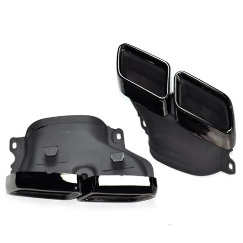 Embouts d'échappement Mercedes Benz C63 AMG Classe C double sortie carrée noire 2014-2018