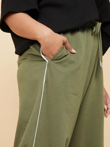 Image of Max Plus Size Women Side Striped Wide-Leg Track Pants, Regular Fit