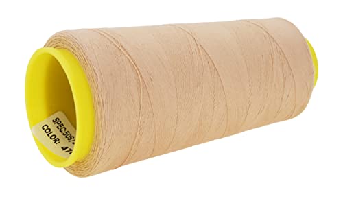 Image of Mandala Crafts Tan Mercerized Cotton Thread Cones for Sewing Quilting | 2400 Yds 50 WT, 100% Long Staple Cotton, Multipurpose, for Embroidery, Piecing, Sergers, Applique, Machine and Hand Sewing