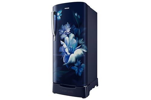 Image of Samsung 183 L, 3 Star, Digital Inverter, Direct-Cool Single Door Refrigerator (RR20H2823UZ /NL, Midnight Blossom Blue, Base Stand Drawer, Single Touch Defrost, 2026 Model)