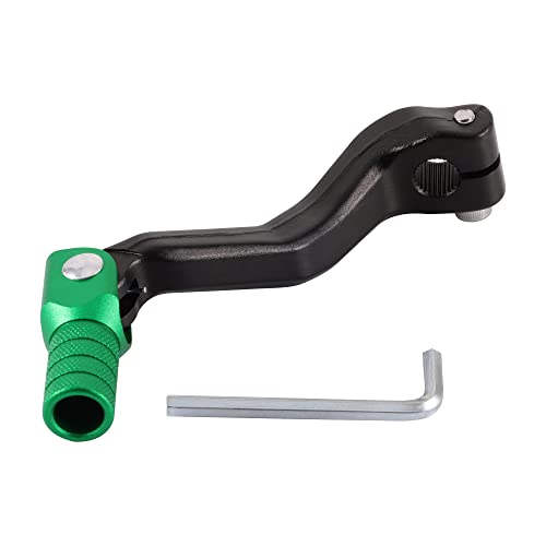 GOOFIT Negro y Verde Aleación de Aluminio Palanca de Engranajes Palanca de Cambio Pedal Palanca de Engranajes Plegables Reemplazo para Cb250 Motocross Bike ATV Dirt PitBike