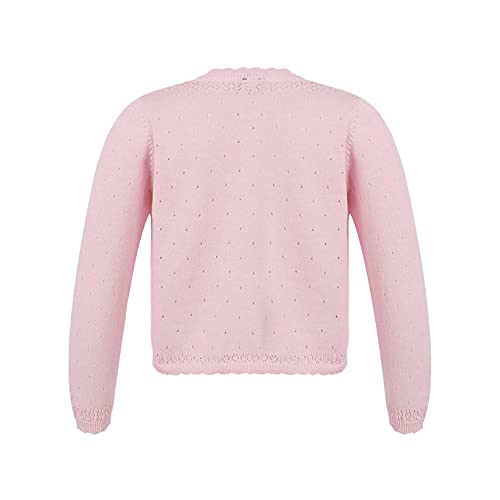 easyforever Kids Girls Lace Floral Cardigan One Button Closure Long Sleeves Bolero Shrug Knit Sweater Dress Cover Up2