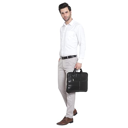Image of GOLD SKY Synthetic Pu Leather 15.6 inch Messenger Sling Office Shoulder Travel Organizer Bag Briefcase Satchel for Men