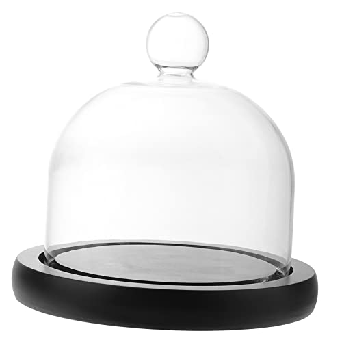 BRIGHTFUFU Elegant Glass Display Dome for Preserved Flowers Display Case Micro Landscape Glass Cover