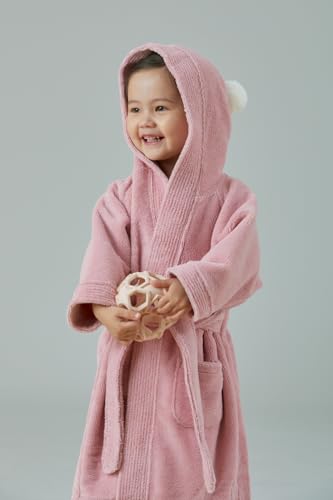 Konny Kids Bathrobes, Hooded Towel, Oeko-TEX Certified Bathrobes, Ultra Soft, Quick-Dry Washcloth for 3-5Y Baby Boys & Girls2