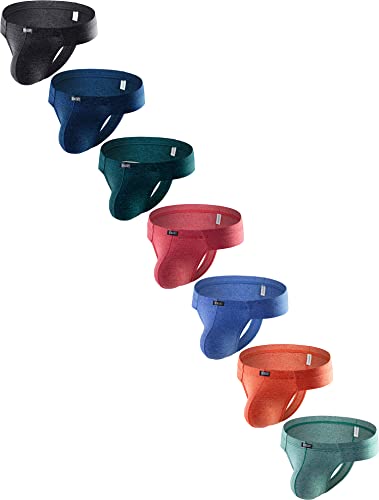 iKingsky Men's Soft Cheeky Thongs Sexy Mini Cheek Underwear Low Rise Bulge Underpanties for Men