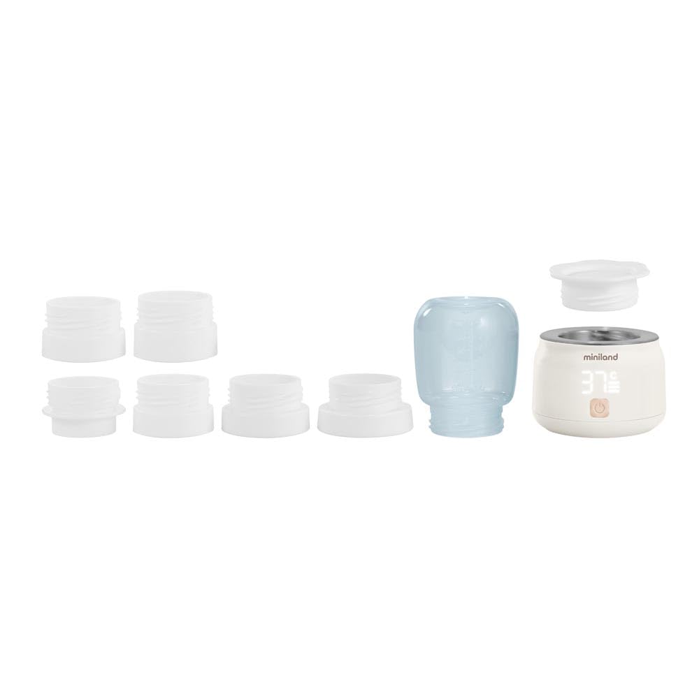 Miniland Warmy On the Go Plus - Scalda biberon portatile, ricaricabile tramite USB, riscalda acqua e latte fino a 70 °C, 5 temperature, mantiene il calore, ideale per i viaggi