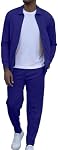 KUYIGO Mens 2 Piece Full Zip Tracksuit Jacket Jogger Set | Full zip 2 piece tracksuit with long sleeve jacket, jogger pants and pockets for athletic, travel or casual wear