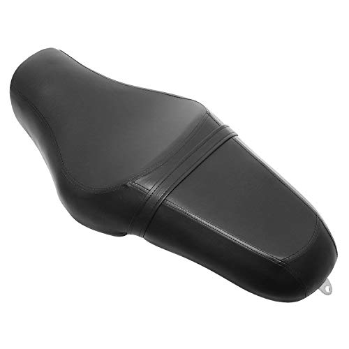 Motorcycle Front Driver Rear Passenger Two Up Leather Seat Cushion for Harley Davidson Sportster Iron 883 XL 1200,Black
