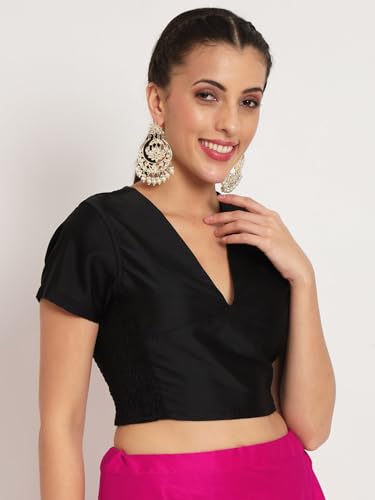 Image of studio rasa Women's Silk Blend Stretchable Blouse for Festive Wedding Party