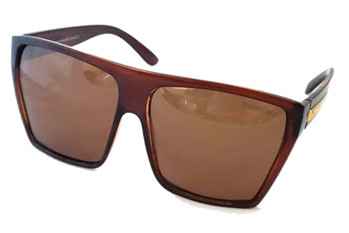 MODA Brown Polarized Lens Super Oversized Retro Square Sunglasses Unisex2