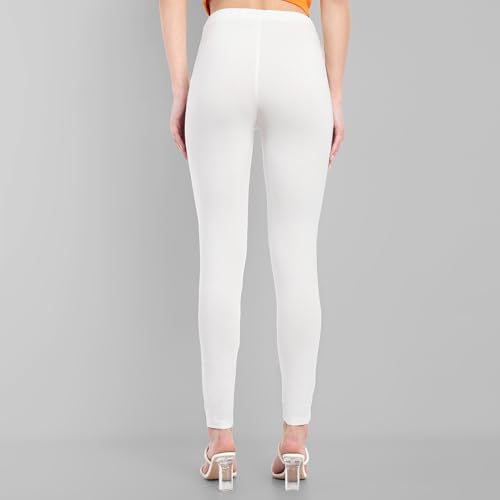 Image of ONE SKY Women Full Length Leggings | Cotton Modal Spandex Blend | High Waist Stretchable & Bio-Washed Fabric | Colour-Lock Technology | Comfortable Leggings for Women
