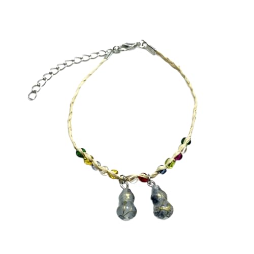 JOERBABU Pulsera de calabaza china tejida con cadena de muñeca única para parejas, hombres y mujeres