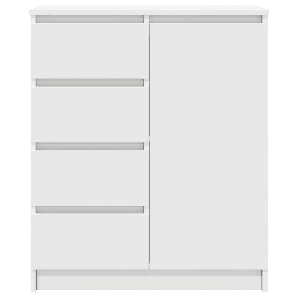 Kredens z szufladami, biały, materiał drewnopochodny, 71 x 35 x 84 cm, miejsce do przechowywania z półką, uniwersalny kredens do salonu, jadalni, biura domowego, praktyczne meble kuchenne